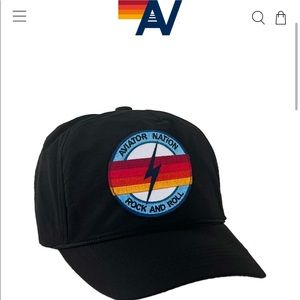 Black Aviator Nation Rock and Roll Bolt Vintage Trucker Hat